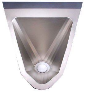 wasserloses Edelstahl Urinal ExpliCit von oben